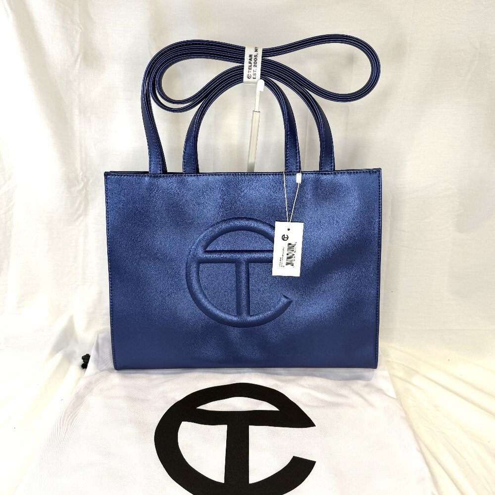 Telfar, Cobalt (Metallic Blue) Medium Shopping Bag, NWT